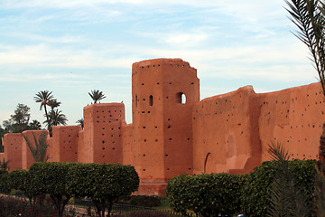 Image showing Old city wall in Marrakech