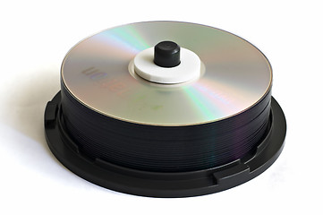 Image showing Stack of DVD Recordables over a white background