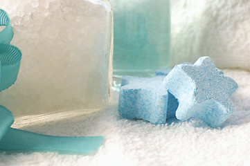 Image showing blue bath items