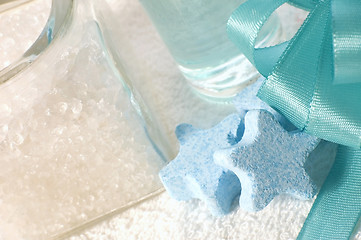 Image showing blue bath items