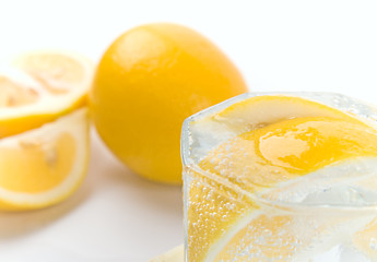 Image showing soda water and lemon