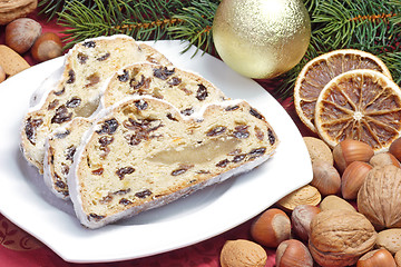 Image showing Stollen with garnish