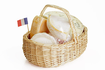 Image showing French cheese in a basket