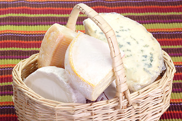Image showing Basket full of cheese