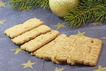 Image showing Christmas cookies with fir branch