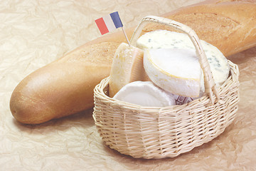 Image showing French cheese with bread