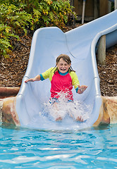 Image showing coming down the slide 