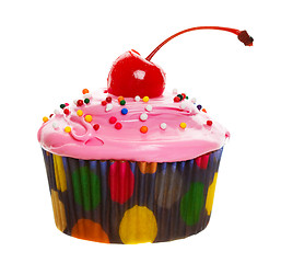 Image showing Pink cupcake