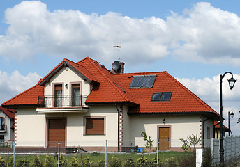 Image showing House with solar panels