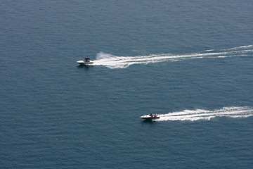 Image showing speedboats racing