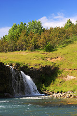 Image showing waterfall in summer