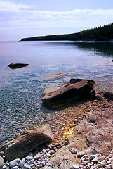 Image showing Rocks at shore of Georgian Bay