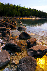 Image showing Rocks at shore of Georgian Bay