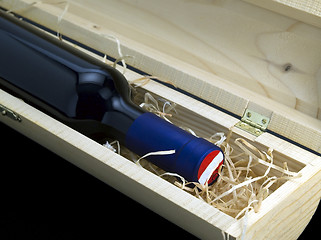 Image showing Red Wine In A Crate