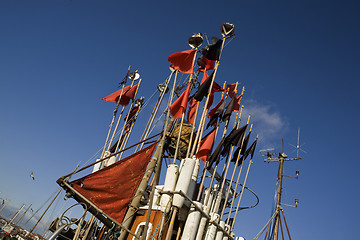 Image showing Flags on fishing boat