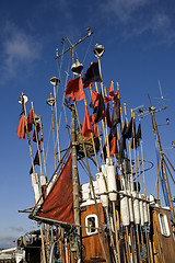 Image showing Flags on the fishing boat