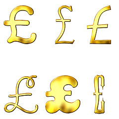 Image showing Eccentric Golden Pound Symbols