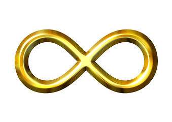 Image showing 3D Golden Infinity Symbol