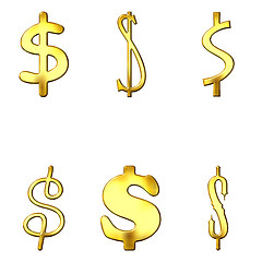 Image showing Eccentric Golden Dollar Symbols