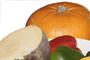 Image showing pumpkin  swede and peppers