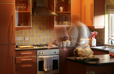 Image showing there is a ghost in the kitchen