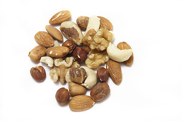 Image showing mixed nuts over a white background