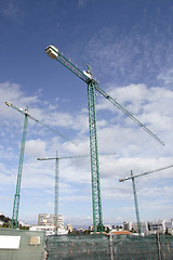 Image showing large cranes on site