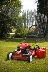 Image showing Red Lawn Mower