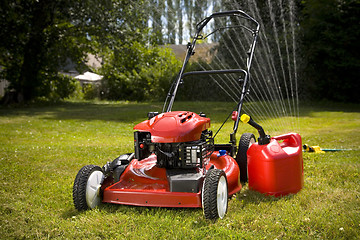 Image showing Red Lawn Mower