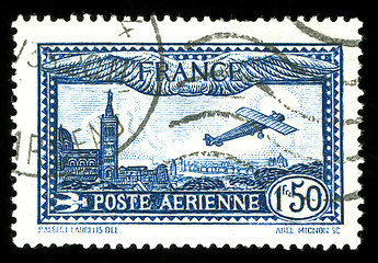 Image showing vintage French aircraft stamp from the art deco period