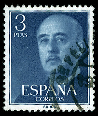 Image showing vintage stamp depicting the dictator General Francisco franco