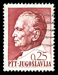 Image showing vintage stamp depicting the Yugoslav Dictator Josip Tito