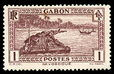 Image showing vintage African stamp from Gabon