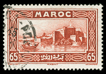 Image showing vintage Morocco stamp depicting the Capital city of Rabat