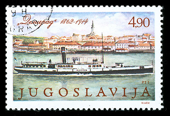 Image showing vintage stamp of river ship