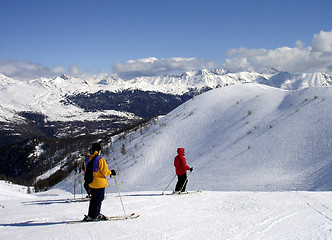 Image showing Skiing couple