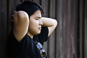 Image showing Stressed asian male