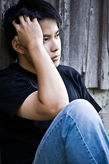 Image showing Stressed asian male