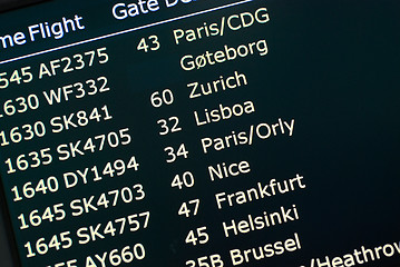 Image showing Departure board at airport