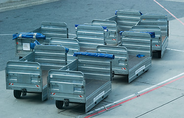 Image showing Luggage cart at an airport