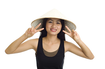 Image showing asian with victory sign