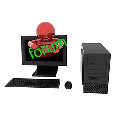 Image showing Person in computer with text 