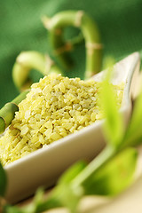 Image showing bath salt with green bamboo