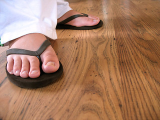 Image showing flip flop feet