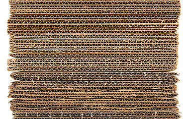 Image showing Corrugated stacked cardboard