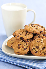 Image showing Milk and chocolate chip cookies