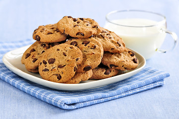 Image showing Milk and chocolate chip cookies