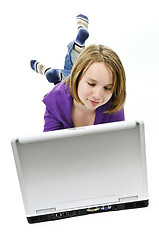 Image showing Girl with computer