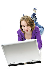 Image showing Girl with computer