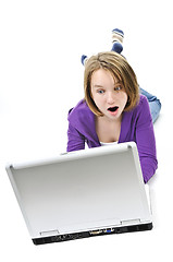 Image showing Girl with computer